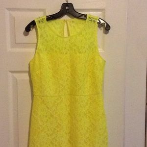 NWT Jcrew Factory Neon Yellow Lace Dress!